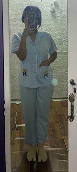 Product Review of Bộ Ngủ Đồ Bộ Pyjama Cổ Vets Quần Dài Aó Hai Túi Gấu Vải Đũi Gân Mềm Nhẹ from C**g C** K**g K**🐈 0