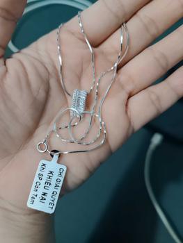 Product Review of Phụ kiện Dây chuyền mì xoắn khúc 1li +Mặt trụ - Bạc thật Thu Trúc cho Phụ nữ Trang Sức from P**g N**c 2