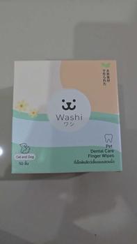 Product Review of Washi  แผ่นแปรงฟัน ที่เช็ดหู แบบสวมนิ้ว สูตรอ่อนโยน ผ้าเช็ดฟันแมว สุนัข ลดกลิ่นปาก เช็ดหู เช็ดฟัน สัตว์เลี้ยง แมว หมา from O**n 0