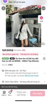 Product Review of Áo thun len nữ dài tay dệt hoa xù cột nơ MONÁ - SMILE Top Women from T**g 2