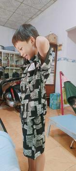Product Review of Bộ Áo Sơ Mi Lụa Mango Ngắn Tay + Quần Short Cho Bé Gái Và Bé Trai Phong Cách Hàn Quốc Thời Trang Mùa Hè from Ô** B** B** C** 3