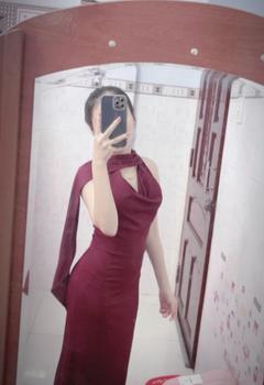 Product Review of T326 Đầm body Dự Tiệc Dáng Dài Cổ Đổ Chất Thun Gân Co Giãn Nhung Women from 🐉**🐣 0