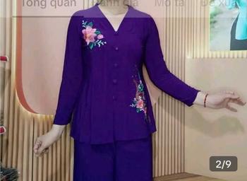 Product Review of BỘ ĐỒ BÀ LAI THÊU HOA NÚT BỌC VẢI QUẦN ỐNG SUÔNG NHIỀU MÀU BÁN NGUYÊN BỘ Nữ Tay dài Nhung Women Áo Top from t**h n**c 0