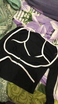 Product Review of AXEL knit crop top wanita lengan panjang Atasan Knitwear Stretch from s**a 0