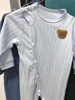 Product Review of [Kèm mũ] Bodysuit dài tay cho bé Đính Gấu, body dài tay cho bé gái bé trai chất Tăm gân mẫu quần áo sơ sinh 0-12M Jumpsuit Kem from M** M** 1