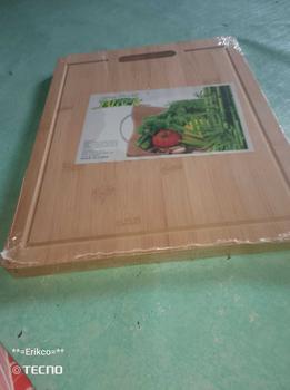 Product Review of Bamboo Wood Chopping Board Cutting Board Knife Board With Stainless Steel Handle from E**o 0