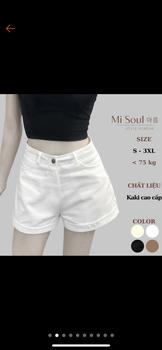 Product Review of Quần short jean nữ ống rộng lưng cao gập gấu 3 màu đen, be, trắng vải jean kaki dày dặn không phai màu from D**g Q**n 0
