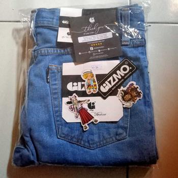 Product Review of Gizmo - Celana Jeans Reguler Bioblitz pria loose fit jumbo big keren Denim Nyaman from L**I 0