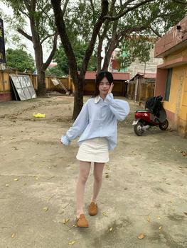 Product Review of KeithHouse ASM02 -Áo sơ mi nữ kiểu kẻ sọc xanh tay nhúm bèo from m** 0