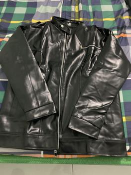 Product Review of Áo Khoác Da Bóng Nam Phối Dây Kéo Cao Cấp Mẫu Mới. Menswear  Kate Kem from M**😐 0
