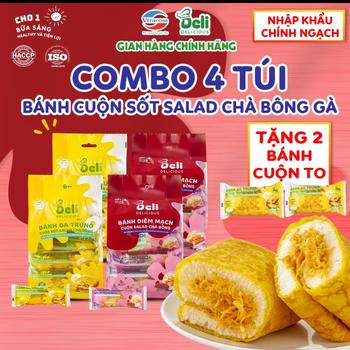 Product Review of 4 TÚI (16c) Bánh Da Trứng Cuộn Sốt Salad Chà Bông và Diêm mạch - DELI - Bánh Ăn Sáng - TẶNG 2 BÁNH DA TRỨNG 85g from m**t 0