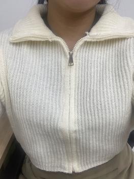 Product Review of [XẢ KHO] Áo khoác cardigan len trơn croptop cổ cao khóa kéo form rộng [KC4483] Nữ Kem Women from H**g H** N** 2