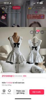 Product Review of Váy Dạ Tex chấm bi cổ nơ dáng xoè KT from Đ**y 0
