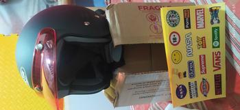 Product Review of Helm Bogo Polos Pria Wanita  Hijab Friendly Terbaru Retro Pet SNI Kaca Motorcycle from Ɱ** ₩**Ʉ Ø**🪷 0