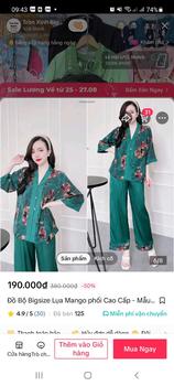 Product Review of Đồ Bộ Bigsize Lụa Mango phối Cao Cấp - Mẫu Sang Chảnh, Quý Phái - Đồ Lam Tay Lỡ Quần Dài from I** L**N 0