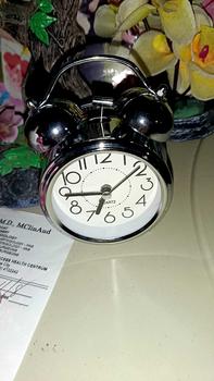 Product Review of Alarm Clock Metal Ringing Silent Alarm Clock Creative Simple Bedside Clock With Night Light from A**y 0
