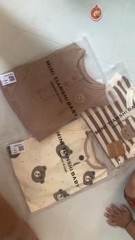 Product Review of เสื้อกล้ามแขนกุดเด็ก ชุดรอมเปอร์ฤดูร้อนลายถักบางหมีน้อยน่ารักปักสามเหลี่ยมชุดรอมเปอร์ชุดบอดี้สูทเด็กชายและเด็กหญิง from ม**ว 0