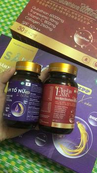Product Review of [BỘ 3 HOÀN HẢO VIPP ] Thực phẩm bổ sung Viên uống Sâm Tố Nữ VIP 1 sét 3 lọ và Viên nám Glutathione 60000mg và hộp viên uống ngày đêm Glutathione 160000++ hỗ trợ chăm sóc sắc đẹp cây from T** B**h 3