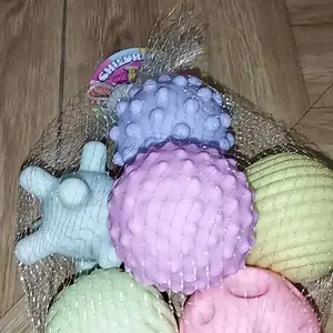 MAYY Mainan BOLA KARET untuk Bayi /aman dan tidak beracun/ Sensory Mainan Anak/6pcs Bayi Sensory Mainan Pelatihan Touch Handball Anak-anak Yang Baru Lahir Multifungsi Soft Ball Set