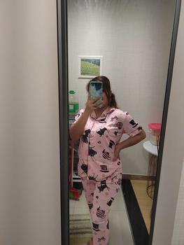 Product Review of 2024 new korean pajama for women short sleeve sleepwear lapel homewear nightwear GHK Cotton Loungewear from R**e R**o 3