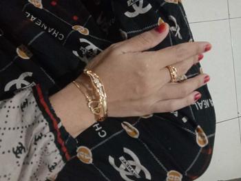 Product Review of gelang fre cincin tangan bangkok wanita dewasa model hati emas berlian/Titanium/viral Gold from y**i m** f**❤ 0
