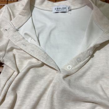 Product Review of Áo thun dài tay xẻ cúc chất thun gân Hàn dày mịn co giãn lót cotton Coolme Nữ Top from V**n 1