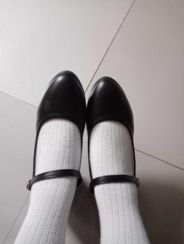 Product Review of [CF] Black Formal Shoes for Women Classy Stylish Elegant Fashion Office Shoes with Block Heels Soft Leather School Shoes for Girls from A**: 0