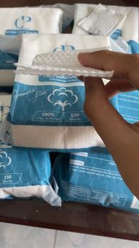 Product Review of Combo Bông Tẩy Trang Ép Định Hình Q.P Cosmétique Không Xơ Rách, Hạt Massage Sạch Sâu from Á**🌻 2