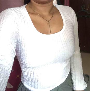 Product Review of Miss you High Quality T Shirt Square Neck Bark Crepe Tela Tee Frenchy from C**t 3