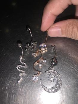 Product Review of Belly Button Ring Animal Shape Belly Piercing Stainless Steel Navel Ring from R**🪷 1