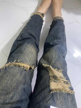 Product Review of YURI JEANS - (Vải QCCao Cấp) Quần Jeans Baggy Màu Dơ Bụi Rách Gối Chất Mền Mịn Dài94cm Nữ Pants from K**5 0