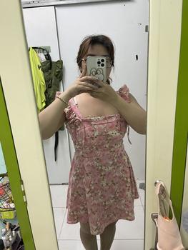 Product Review of Set đầm ngắn cánh tiên cột nơ, có mút. Dáng trên gối (kèm quần) from T** 0