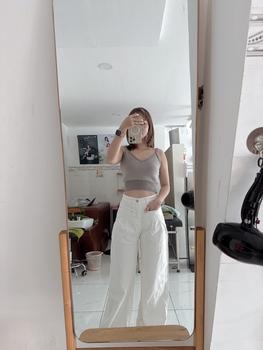 Product Review of Quần Jeans  Suông Nữ Xếp Ly Hai Cạp Kép Phối Túi Trước Chất Jeans Đẹp Pants Women from 🐰**c ** 0