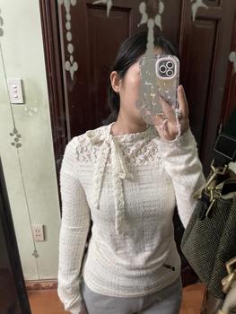Product Review of Áo Ren Thiết Kế Phong Cách Pháp, Dành Cho Nữ, Dáng Ôm, Bộ Sưu Tập Thu Đông, Hàng Mới Về 2024, Dễ Thương Và Gợi Cảm, Áo Mặc Trong Giấu Kín Sơ Mi Women Top from N** m** ư** 0
