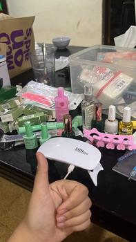 Product Review of (BANTING HARGA) PAKET (D) SUPER LENGKAP Professional Nail Art / ￼Alat kutek kuku nail art set Kutek Gel Lampu Kuku UV 48Watt / PAKET LENGKAP USAHA NAILART from k**z 2
