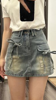Product Review of Chân váy jean nữ fom dáng chữ A, có nơ thắt xinh dáng tiểu thư MS002 from D**️ 1