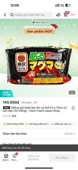 Product Review of Miếng giữ nhiệt làm ấm cơ thể 9.5 x 13cm có keo dán (10 miếng) - Hachi Hachi Japan Shop from X**ê 0