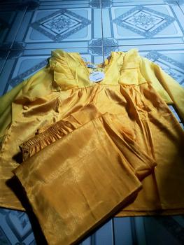 Product Review of Đồ bộ, đồ ngủ pijama tay dài tiểu thư chất liệu lụa xước phối voan nhiều màu xinh xắn dưới 62kg from 🍑**c Đ** ** 1