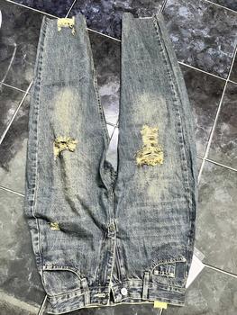 Product Review of YURI JEANS - (Vải QCCao Cấp) Quần Jeans Baggy Màu Dơ Bụi Rách Gối Chất Mền Mịn Dài94cm Nữ Pants from N**6 1