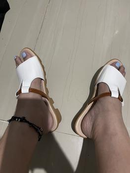 Product Review of Korean Sandals Women's Sandals Low-Heeled Flats / 4 colors / Slippers Female Flat Sandals Casual Slip-Resistant Flat Heel Slip-On Fretwork Cut-Outs / Stylish and Trendy Women Footwear Sandals / Flats for Women / Shoes for Women from S**e 1
