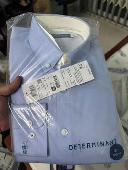 Product Review of Áo sơ mi nam tay dài DETERMINANT 100% cotton siêu dài - công nghệ Visdry chống nhăn kháng khuẩn - SS01 - màu Light blue from H**N 1