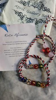 Product Review of April Gallery - Paket 3 Gelang Tridatu Mantra Panca Rose Cinta Perempuan Laki-laki Batu Aksesoris Benang Putih Bracelet from ◌**◌ 1