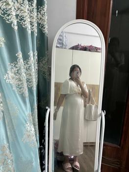 Product Review of T-Mie | Đầm Bầu Lụa Tô Châu Dáng Dài Sang Trọng Đi Tiệc, MD5094 Nữ Nhung phi from T**o C**e 0