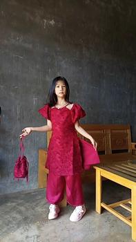 Product Review of AD21 (Kèm Túi ) Sét Áo Dài Cổ Yếm Tay Bồng Lông Yến Phượng Phối Quần Lụa Cho Bé Gái 2025 Vani Kids from t**y D**g 😍** 0
