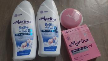 Product Review of MARINA Compact Powder UV Brighten Up Bedak Padat 12gr Peach Wajah from s**🇨 0
