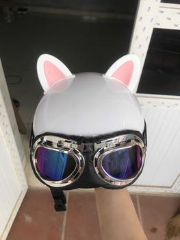 Product Review of Mũ bảo hiểm kính phi công kèm tai mèo 2 màu - Hàng Chính hãng SRT cao cấp, tặng Sticker cute dán mũ from K** D**🐬 0