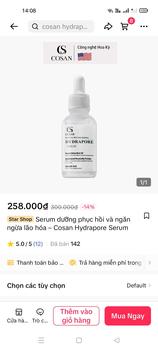 Product Review of Serum hỗ trợ dưỡng và cải thiện làn da– Cosan Hydrapore Serum Skincare serum & tinh chất Trà from H** G** L** 0