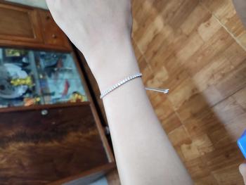 Product Review of Lắc tay bạc Ý 925 mạ vàng trắng kiểu dáng dây rút DUYSON SILVER, vòng tay nữ bạc xi kim đính đá CZ 5A  cao cấp [LTXK2] from q**9 1