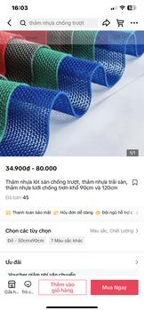 Product Review of Thảm nhựa lót sàn chống trượt, thảm nhựa trải sàn, thảm nhựa lưới chống trơn khổ 90cm và 120cm from T**n N**n 0
