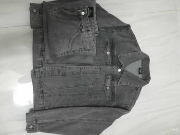 Product Review of FABULOUS Set Denim Gồm Áo Khoác Jean Form Unisex Và Quần Ống Rộng , Màu Đen/ Xám Cement Menswear Ong Có Túi from d** 0